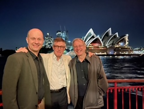 Professor Andy West, Cyril Jankoff and Daniel Bendel On the Sydney Showboat