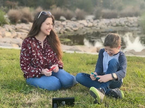 Matija Gaming with her son